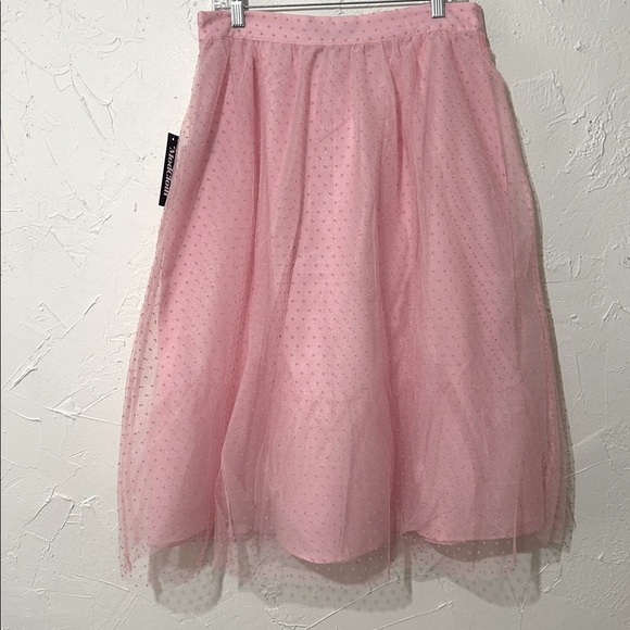 Modcloth Women’s Coquette Elegant Swiss Dot Pinks Tulle Skirt Sz 14/ Large - Picture 6 of 10